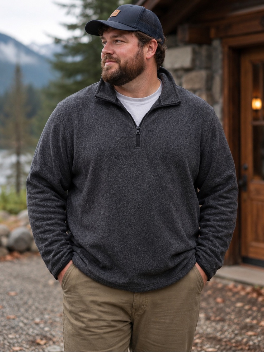 The Foundry Supply Co. Men’s 2XL Charcoal Gray Quarter Zip Fleece Pullover